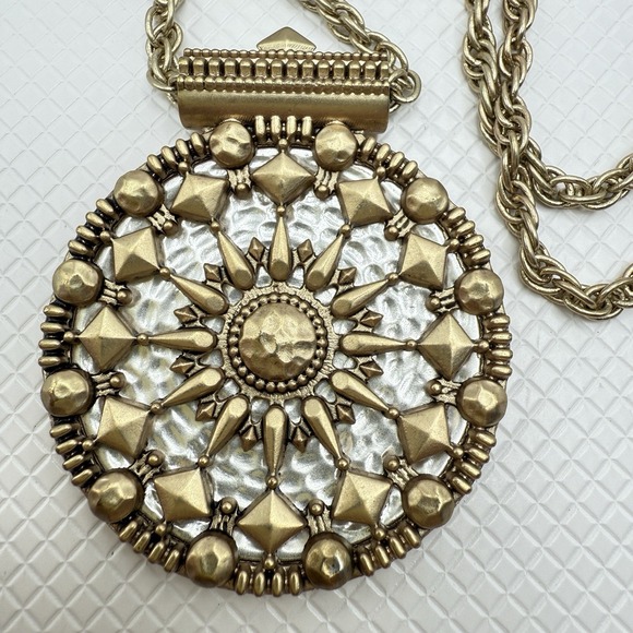 Heidi Klum Jewelry - Heidi Klum Gold and Silver Tone Sun Mandala Pendant on Chain Necklace